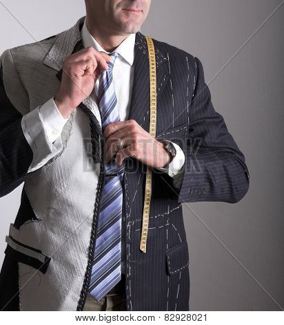 Semi-ready, elegant tailor made suit and man