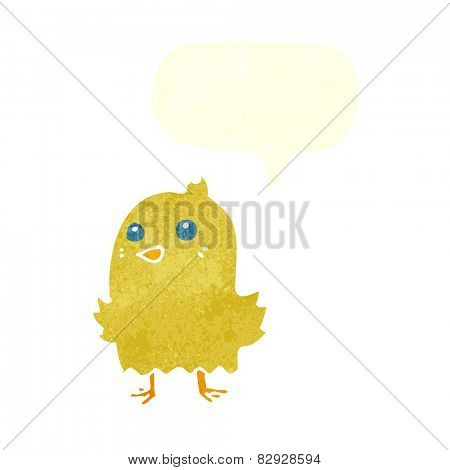 cartoon bird with speech bubble