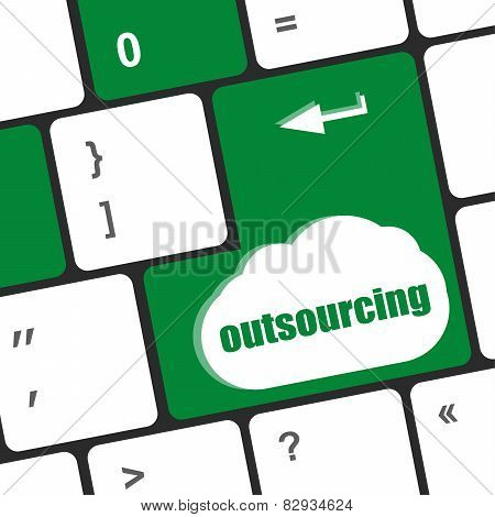 Outsourcing Button On Computer Keyboard Key