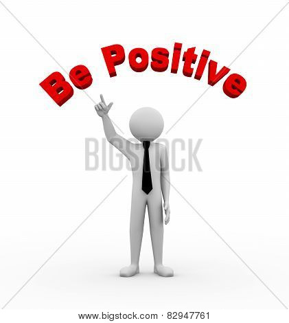 3D Businessman With Be Positive Illustration
