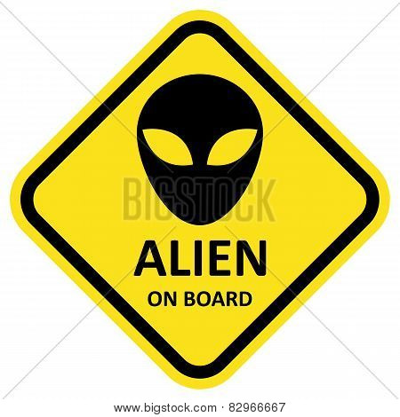 Vector sign alien on board.