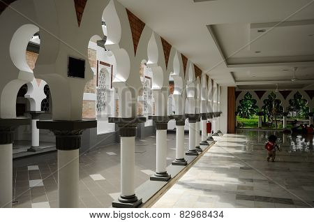 Corridor of Kuala Lumpur Jamek Mosque in Malaysia