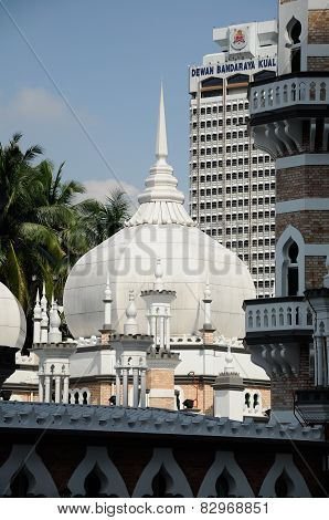 Dome of Kuala Lumpur Jamek Mosque in Malaysia