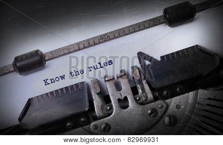 Vintage Inscription Made By Old Typewriter