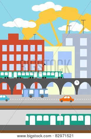 Illustration of city street