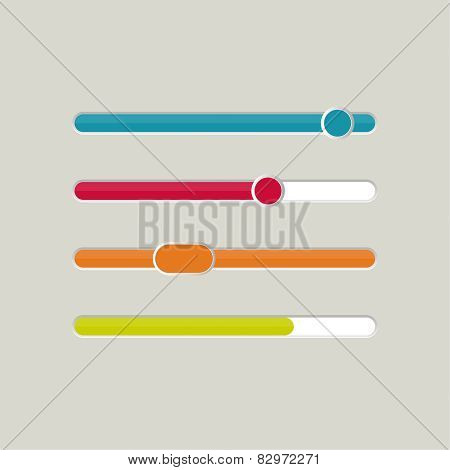 UI sliders set. Vector.
