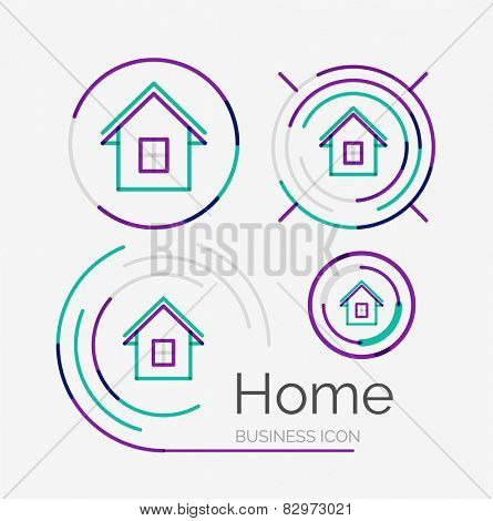 Thin line neat design logo set, clean modern concept, home, house idea