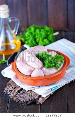 raw sausages