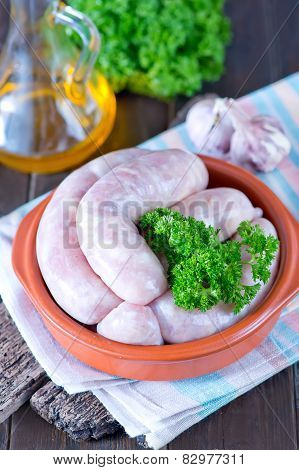 raw sausages