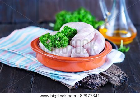 raw sausages