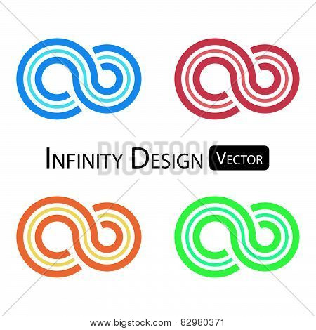 Set of colorful infinity symbol