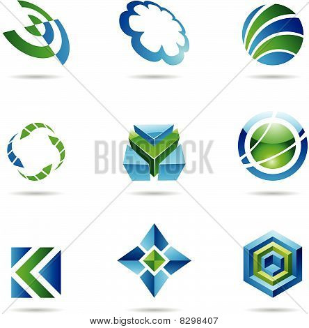 Abstracto azul y verde icono de juego 20