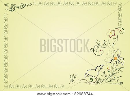 Card with floral pattern.