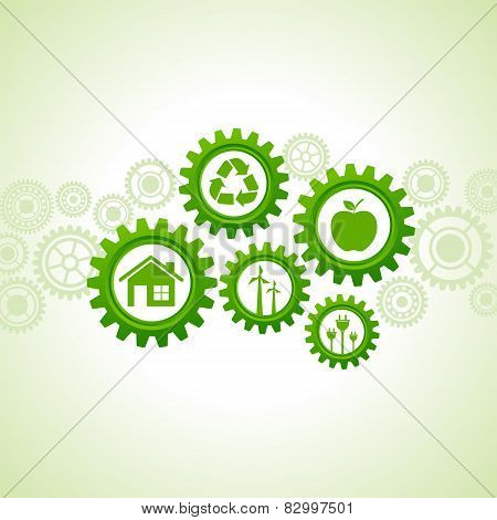 Green energy icons design concept vector