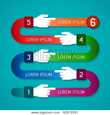 Abstract Vector Infographic Template In Flat Style For Layout Workflow Scheme, Numbered Options, Cha