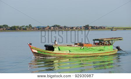 Cargo Vessel On The Kaladan River