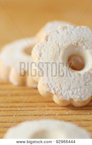 Italian Canestrelli Biscuits Sprinkled With Powdered Sugar