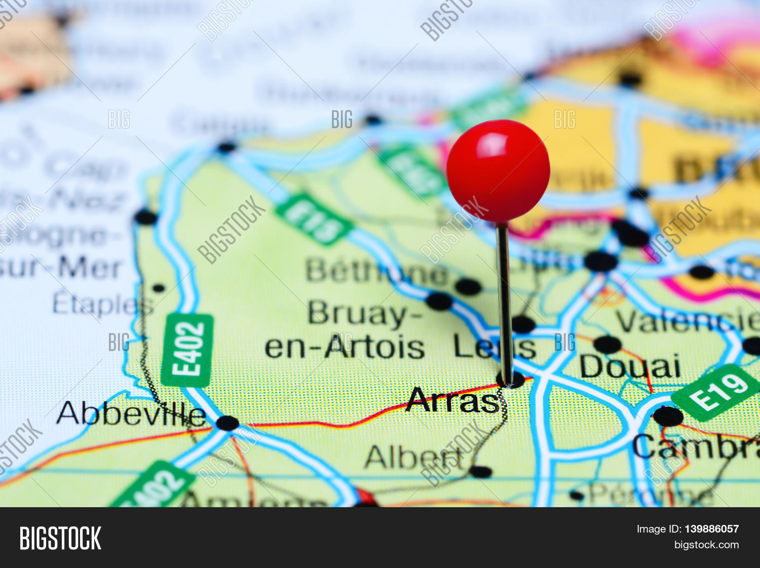 Arras Pinned On Map Image & Photo (Free Trial) Bigstock