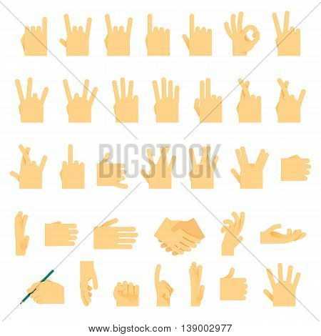 Icons and symbols, hands wrist, gestures signals signs vector illustration.