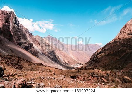 Mountains And Hills Of The Andes Mountains In Santiago, Chile