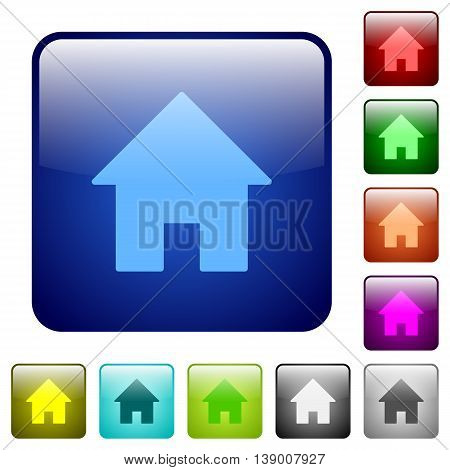 Set of home color glass rounded square buttons