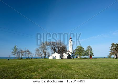 Pointe aux Barques Lighthouse, built in 1848, Lake Huron, Michigan, USA