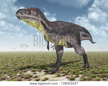 Computer generated 3D illustration with the dinosaur Tyrannotitan