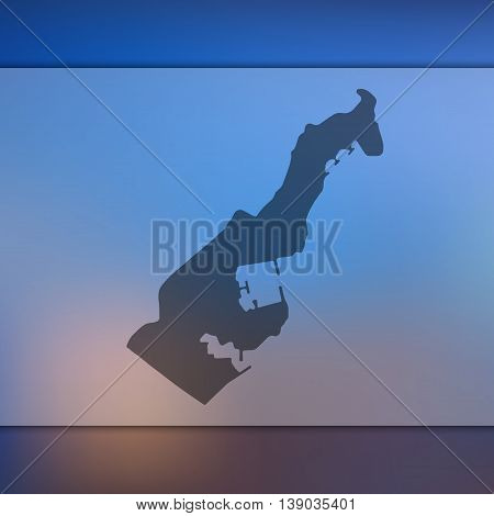 Monaco map on blurred background. Blurred background with silhouette of Monaco. Monaco. Monaco map.