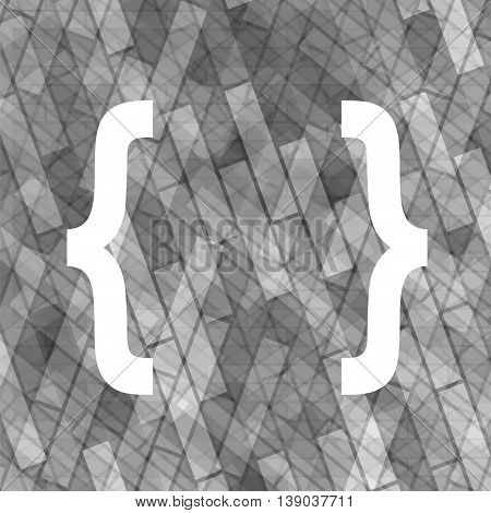 Curly Bracket Icon Isolated on Grey Brick Background