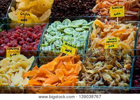Famous turkish sweets in Istanbul grand bazaar