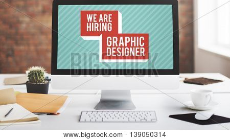 We are Hiring Job Application Creative Occupation Designer Concept