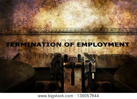 Termination Of Employment Form On Typewriter