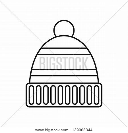 Hat icon in outline style isolated vector illustration