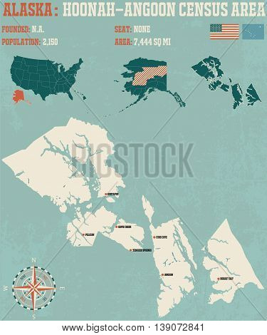 Large and detailed infographic of the Hoonah-Angoon Census Area in Alaska