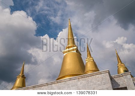 Nakhon Pathom Thailand - July 17 2016 The golden stupa at Phutthamonthon park in the Phutthamonthon district. One of a famous place for Buddhism. Located on the west of Bangkok