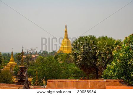 Pagoda In The Town Of Bago, Pegu. Myanmar. Burma.