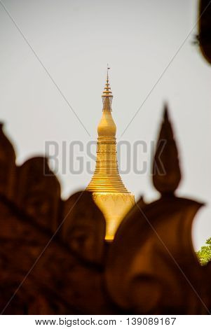 Pagoda In The Town Of Bago, Pegu. Myanmar. Burma.