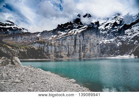 View of Oeschinensee Lake - Kandersteg - Switzerland