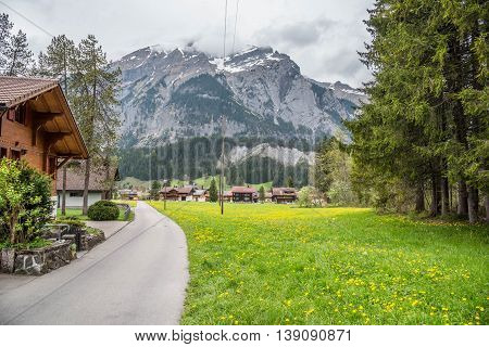 Road to Cable Car Station to Oeschinensee - Kandersteg Switzerland
