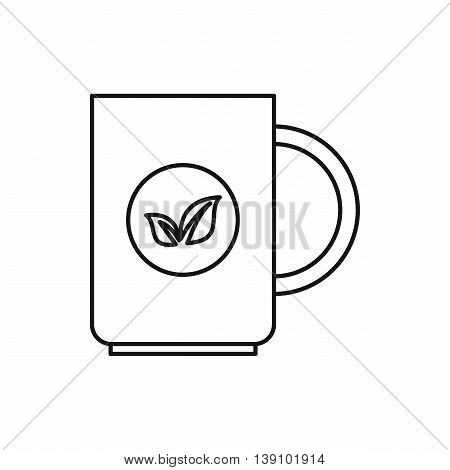 Cup of tea icon in outline style isolated vector illustration
