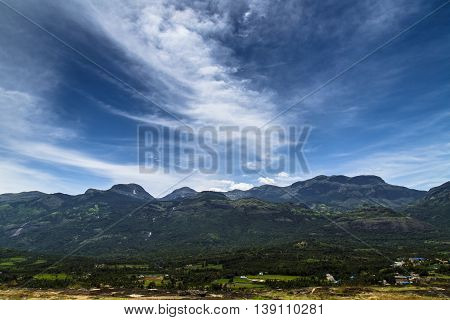View of the Western Ghats from Kanthalloor, a village near Munnar, Kerala, India