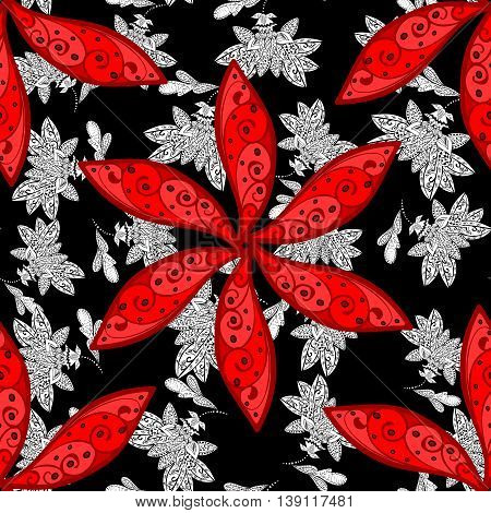 Adstract floral floral on black background. Vector illustration.
