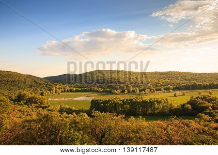 View of lake Doberdò sinkhole in the Province of Gorizia Friuli-Venezia Giulia Italy