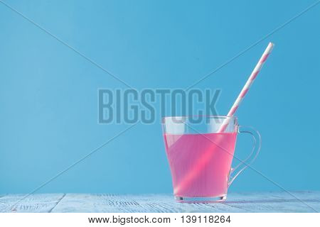 Pink Kissel On Blue