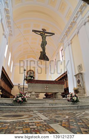 GAETA, ITALY - JUNE 25, 2016: Cathedral Basilica of Gaeta Italy - Interior