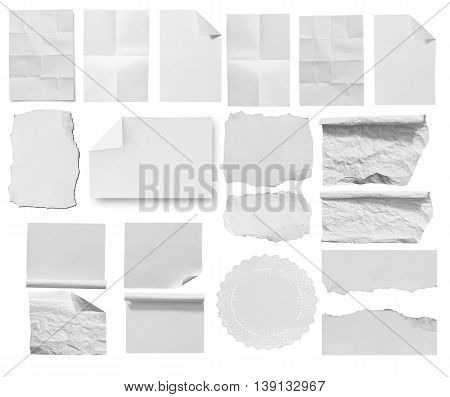 Torn White Paper. Isolated on white background. with clipping path.