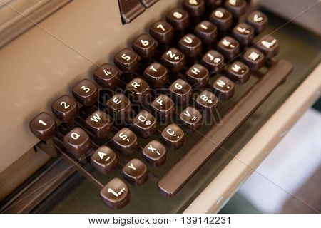 Close up of a Keyboard of ancient telex