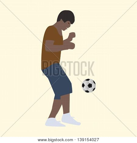 Summer vacation active young man with a soccer ball