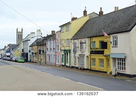 High Street in Honiton Devon famous by antique shops