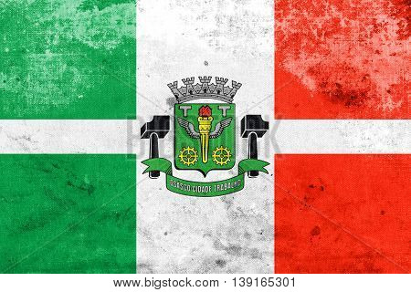 Flag Of Osasco, Brazil, With A Vintage And Old Look